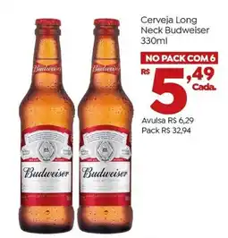 Brasão Supermercados Cerveja Long Neck Budweiser oferta