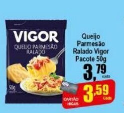 Higa's Supermercado Queijo Parmesao Ralado Vigor 50g oferta