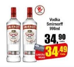 Higa's Supermercado Vodka Smirnoff 998ml oferta