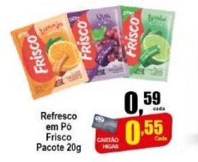 Higa's Supermercado Refresco em po Frisco Pct 20g oferta
