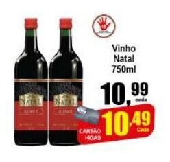 Higa's Supermercado Vinho Natal 750ml oferta