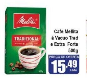 Higa's Supermercado Cafe Melitta a Vacuo Tradicional/ Extra Forte 500g oferta