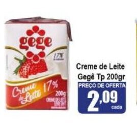 Higa's Supermercado Creme de Leite Gege Tp 200g oferta