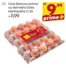 Brasão Supermercados Ovos Brancos Avimor ou Vermelho Extra Mantiqueira oferta