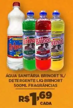 DB Supermercados Água sanitária brinort 1l/ detergente liq brinort 500ml fragrâncias oferta