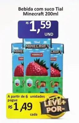 Paulistão Supermercados Bebida com suco tial minecraft 200ml oferta