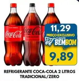 Rancho Bom Supermercados refrigerante coca-cola tradicional/zero oferta