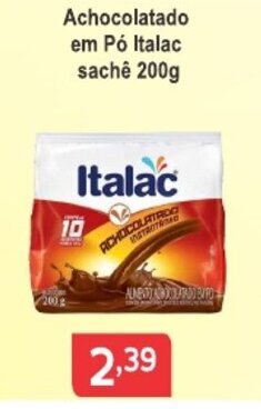 Calvo Atacadista Achocolatado em po Italac sache 200g oferta