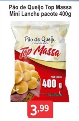 Calvo Atacadista Pao de Queijo Top Massa Mini Lanche pacote 400g oferta