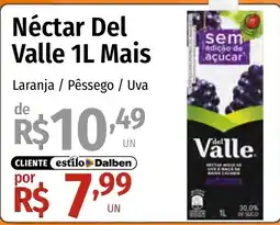 Supermercado Dalben Néctar Del Valle 1L Mais Laranja / Pêssego / Uva oferta