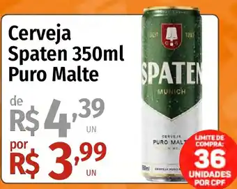 Supermercado Dalben Cerveja Spaten Puro Malte oferta
