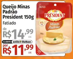 Supermercado Dalben Queijo Minas Padrão President oferta