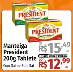 Supermercado Dalben Manteiga president 200g tablete oferta