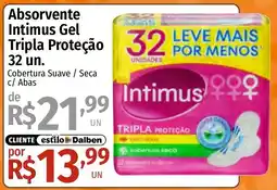 Supermercado Dalben Absorvente intimus gel tripla proteção oferta