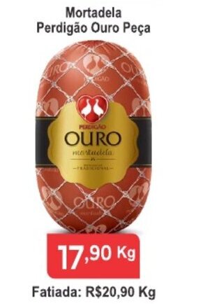 Calvo Atacadista Mortadela Perdigao Ouro peca 1kg oferta
