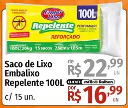 Supermercado Dalben Saco de Lixo Embalixxo Repelente 100L oferta