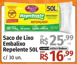 Supermercado Dalben Saco de Lixo Embalixxo Repelente 50L oferta