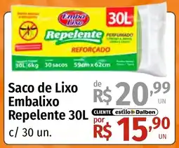 Supermercado Dalben Saco de Lixo Embalixox Repelente 30L oferta
