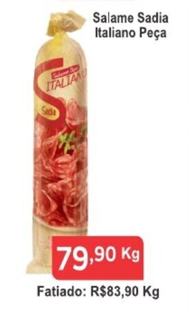 Calvo Atacadista Salame Sadia Italiano peca 1kg oferta