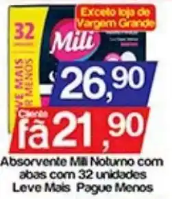 Supermercados Gricki Absorvente mili noturno com abas oferta