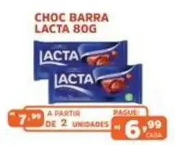 Supermercados Pague Menos choc barra lacta 80g oferta