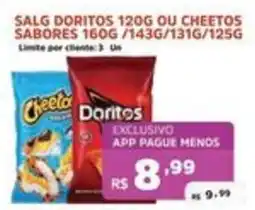 Supermercados Pague Menos Salg Doritos 120g ou cheetos sabores oferta