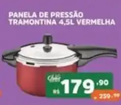 Supermercados Pague Menos Panela de pressão tramontina 4,5l vermelha oferta