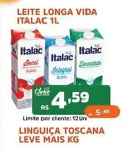 Supermercados Pague Menos Leite longa vida italac 1l oferta