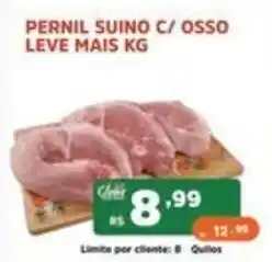 Supermercados Pague Menos Pernil suino c/ osso leve mais kg oferta