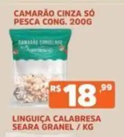 Supermercados Pague Menos Camarão cinza só pesca cong oferta