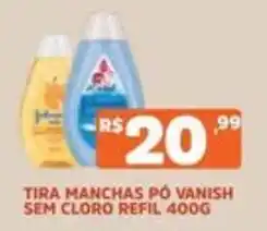 Supermercados Pague Menos tira manchas pó vanish sem cloro refil oferta
