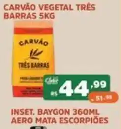 Supermercados Pague Menos Carvão vegetal três barras oferta