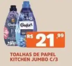 Supermercados Pague Menos Toalhas de papel kitchen jumbo c/3 oferta