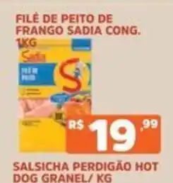 Supermercados Pague Menos Filé de peito de frango sadia cong. oferta