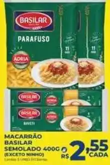 Macarrão basilar semicolado