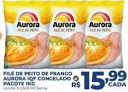 Supermercados Tridico Filé de peito de frango aurora iof congelado oferta