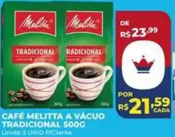 Supermercados Tridico Café melitta a vácuo tradicional oferta
