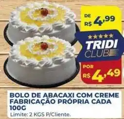 Supermercados Tridico Bolo de abacaxi com creme oferta