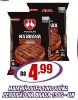 Hambúrguer linguiça perdigão na brasa