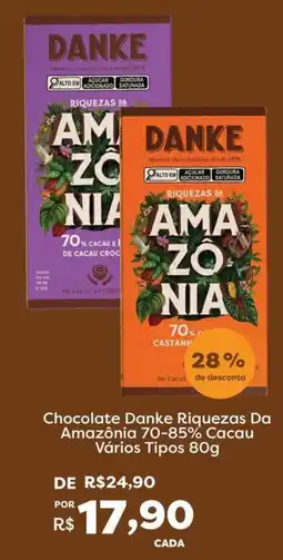 Mercadinhos São Luiz Chocolate Danke Riquezas Da Amazonia 70-85% Cacau oferta