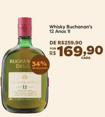 Mercadinhos São Luiz Whisky Buchanan's 12 Anos 1l oferta