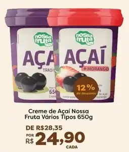 Mercadinhos São Luiz Creme de Açaí Nossa Fruta Vários Tipos oferta