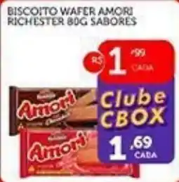 CenterBox Biscoito wafer amori richester 80g sabores oferta