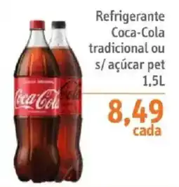Sonda Refrigerante Coca-Cola tradicional ou s/ açúcar pet oferta