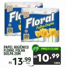 Rede Parceria Papel higiênico floral folha dupla 20m oferta