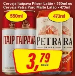 Rede Supermarket Cerveja itaipava pilsen latão ou cerveja petra puro malte latão oferta