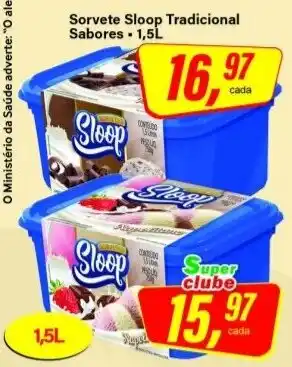 Rede Supermarket Sorvete Sloop Tradicional Sabores oferta