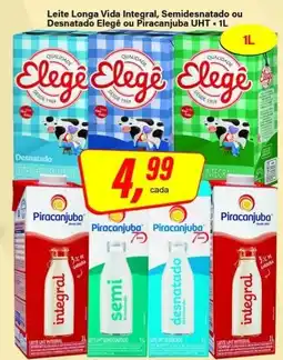 Rede Supermarket Leite longa vida integral, semidesnatado ou desnatado elegê ou piracanjuba uht oferta