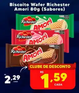 Nidobox Biscoito Wafer Richester Amori 80g oferta