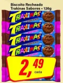 Rede Supermarket Biscoito recheado trakinas sabores oferta